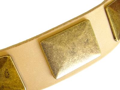 dog collar leather dog collar with massive brass plates